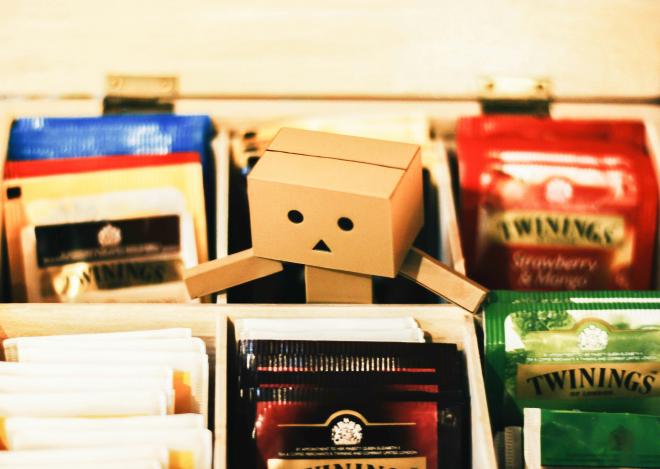 Danbo in a Box of Tea Bags by Jem Sahagun